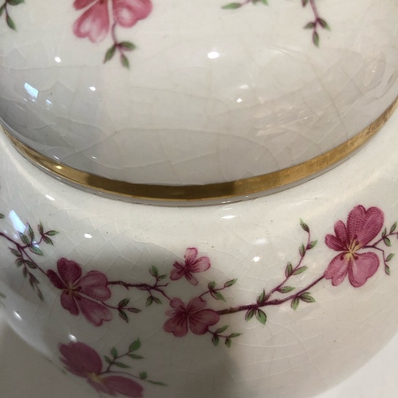 COPY - Arthur Wood Ginger Jar 6” VTG Goldfinch & Apple Blossoms 1960s Whimsical - Picture 5 of 5